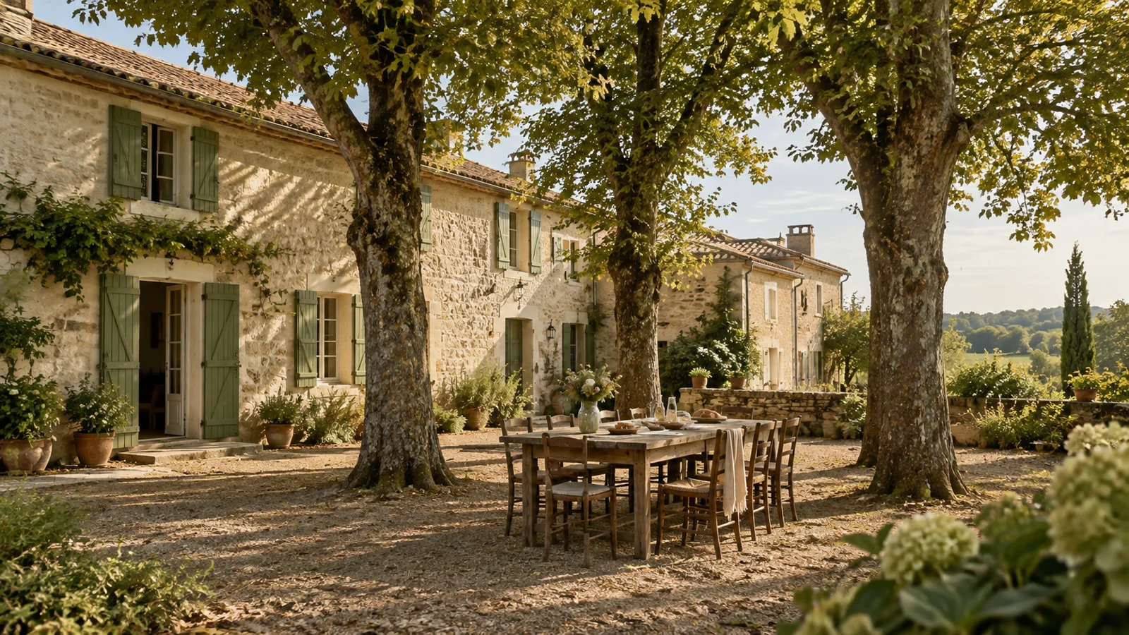 Devant la maison — Les Trois Aulnes